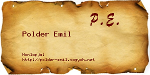 Polder Emil névjegykártya